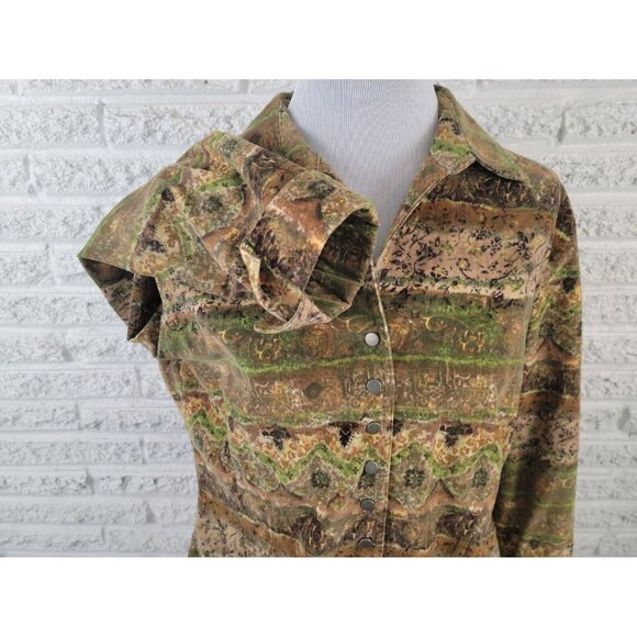 Christopher Banks Womens Jacket Extra Large Blazer Brown Geometric GEO37XE - Picture 5 of 9